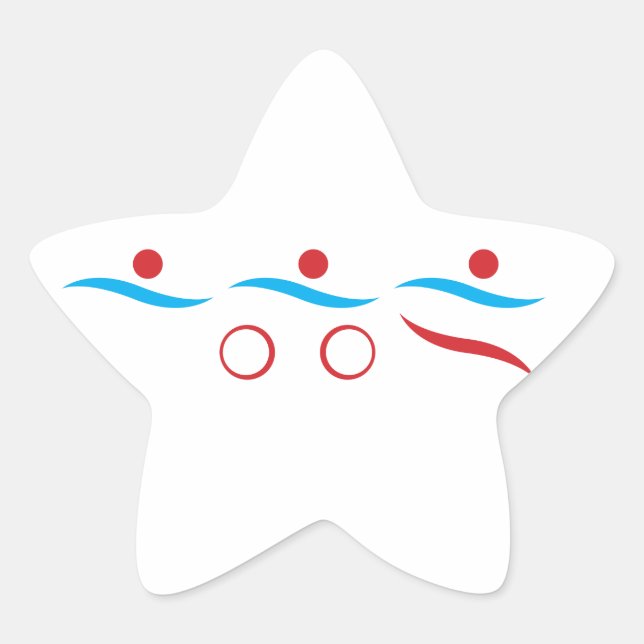 Triathlon unique gift star sticker (Front)