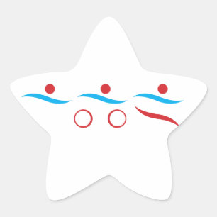 Triathlon unique gift star sticker