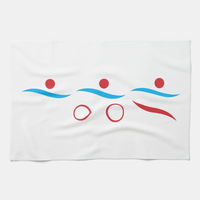 Triathlon unique gift tea towel (Horizontal)