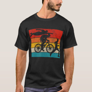 Triathlon Vintage Retro Swim Bike Run Sport Suit T T-Shirt