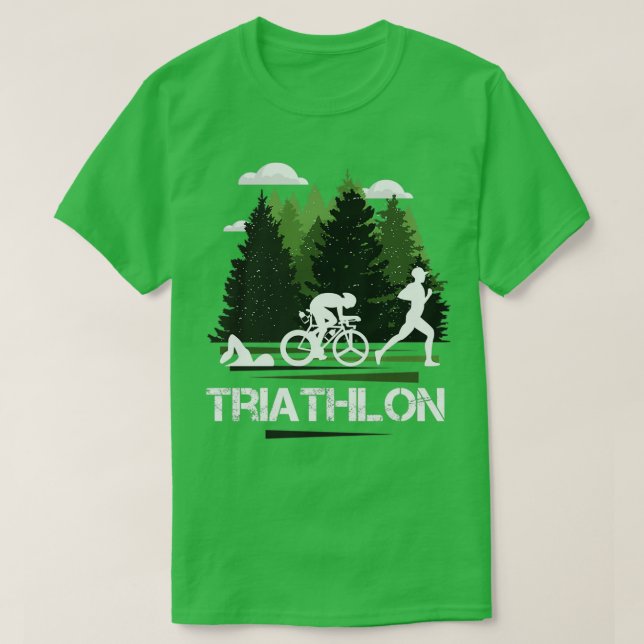 Triathlon Wonderful Nature Sticker T-Shirt (Design Front)