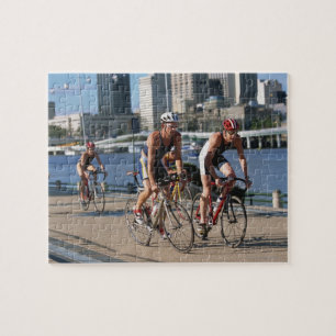 Triathloners Cycling Jigsaw Puzzle