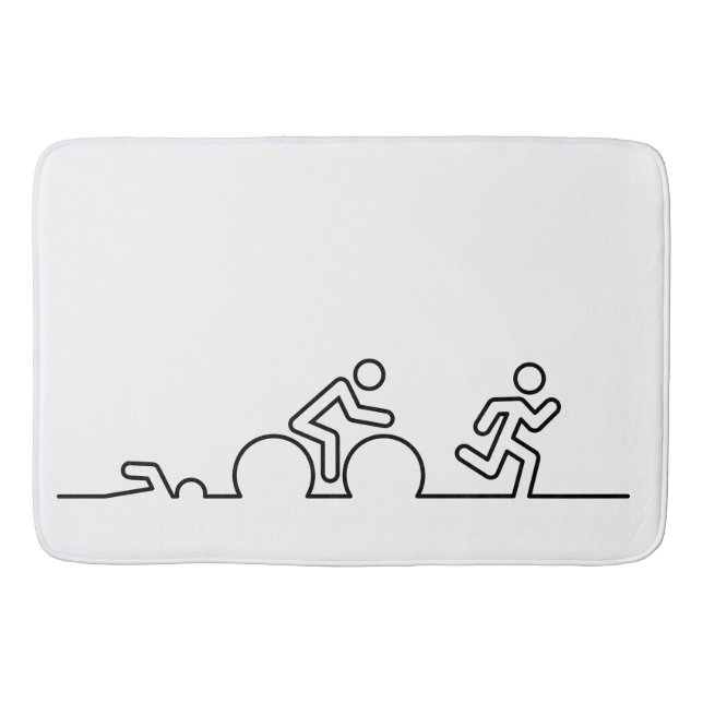 Triatlon. Swimming, cycling and running. Bath Mat (Front)