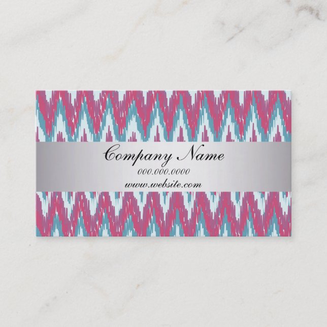 TribaI Plum Purple ZigZag Pocket 2019 Calendar Business Card (Front)