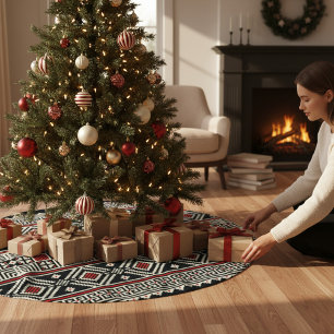 Tribal Abstract Pattern Brushed Polyester Tree Skirt