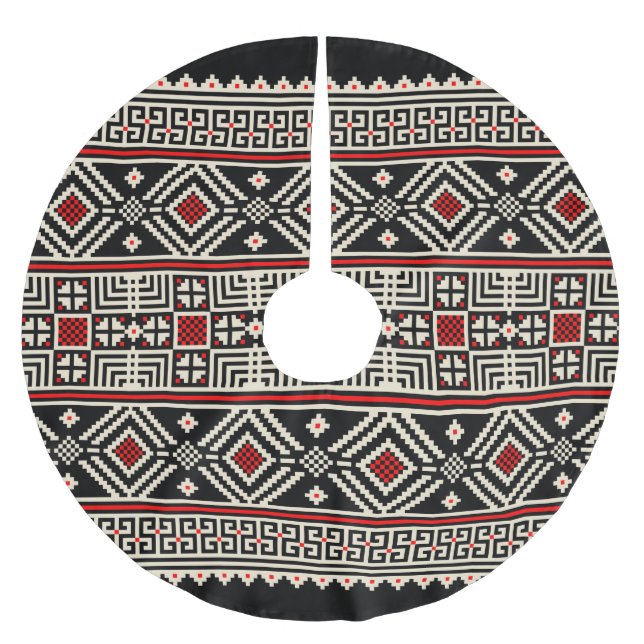 Tribal Abstract Pattern Brushed Polyester Tree Skirt (Front)
