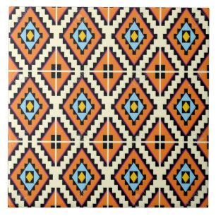 Tribal abstract pattern ceramic tile