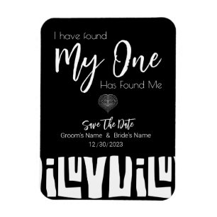 Tribal African Black and White Wedding Magnet