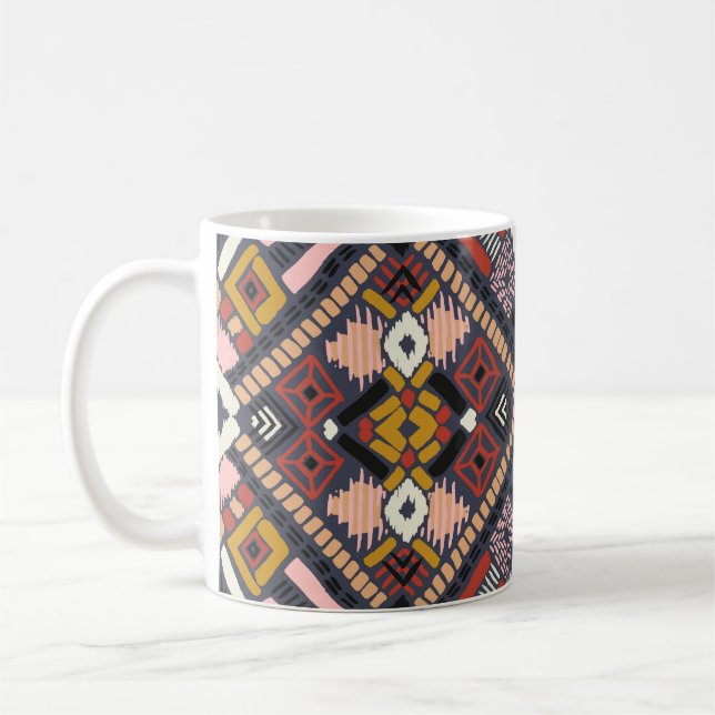 Tribal African Chevron Aztec Pattern Coffee Mug (Left)