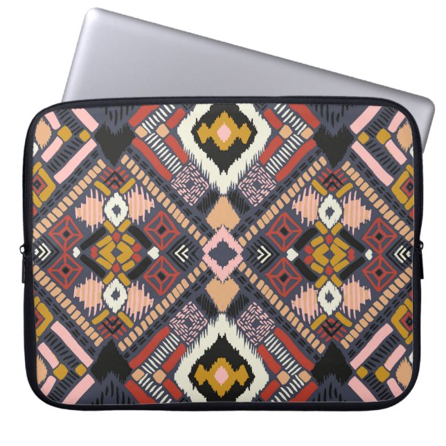 Tribal African Chevron Aztec Pattern Laptop Sleeve (Front)