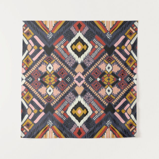 Tribal African Chevron Aztec Pattern Tapestry (Front)