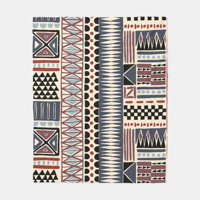 Tribal African Chevron Pattern Fleece Blanket (Front)