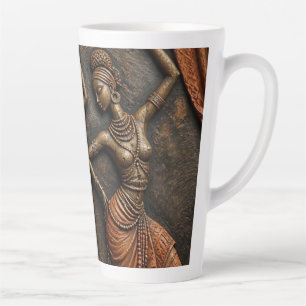 Tribal African Heritage Sculpted Art Latte Mug