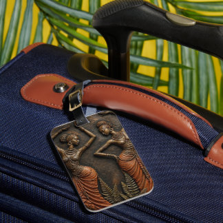 Tribal African Heritage Sculpted Art Luggage Tag