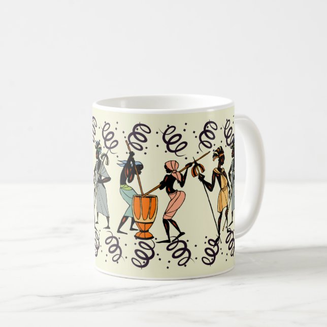 Tribal African Men: Ethnic Sport  Coffee Mug (Front Right)