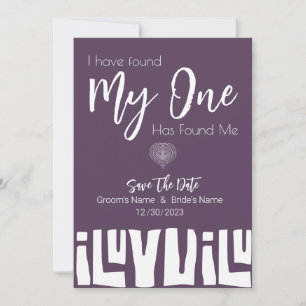 Tribal African Plum Purple Wedding Save The Date