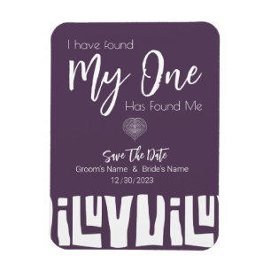 Tribal African Plum Purple Wedding Save The Date Magnet