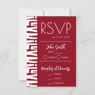 Tribal African Red and White RSVP Card