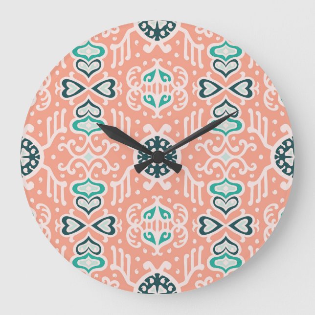 Tribal African, Seamless Aztec Pattern. Large Clock (Front)