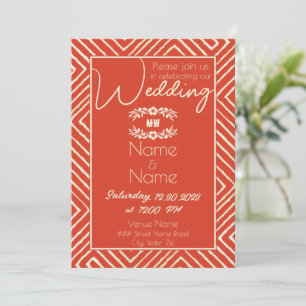 Tribal African Spicy Orange Wedding Invitation