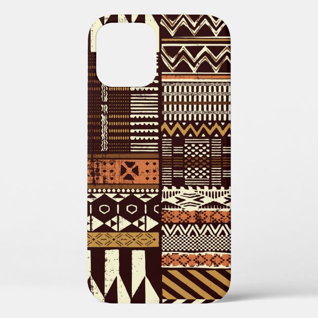Tribal African style fabric patchwork abstract vin Case-Mate iPhone Case (Back)