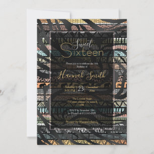Tribal African Zebra Stripes Pattern Invitation