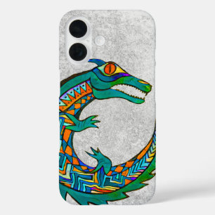 Tribal Alligator Art iPhone 16 Case