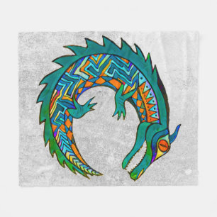 Tribal Alligator Art Fleece Blanket
