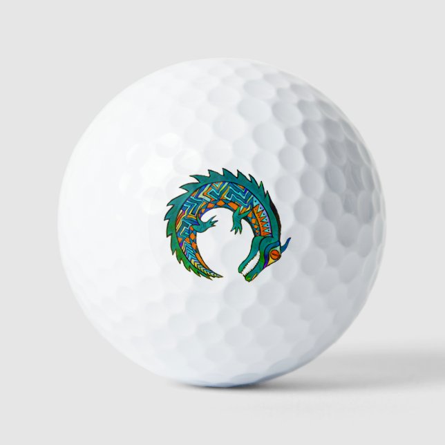 Tribal Alligator Art Golf Balls (Front)