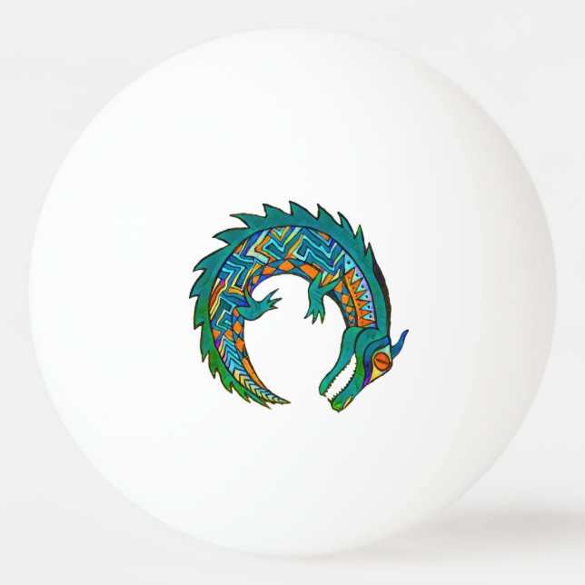 Tribal Alligator Art Ping Pong Ball (Front)
