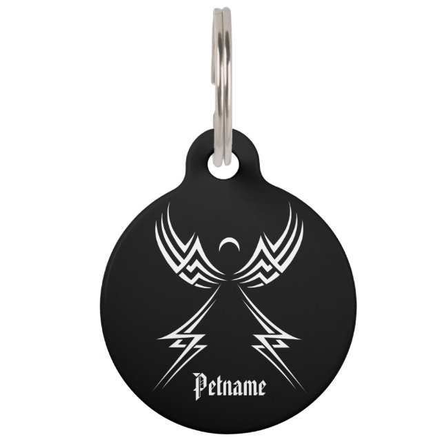 Tribal Angel custom colour pet tag (Front)