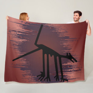 Tribal Animal Art Animals - Ancient Red Animal Fleece Blanket