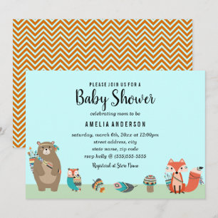 Tribal Animal Baby Shower Invitation