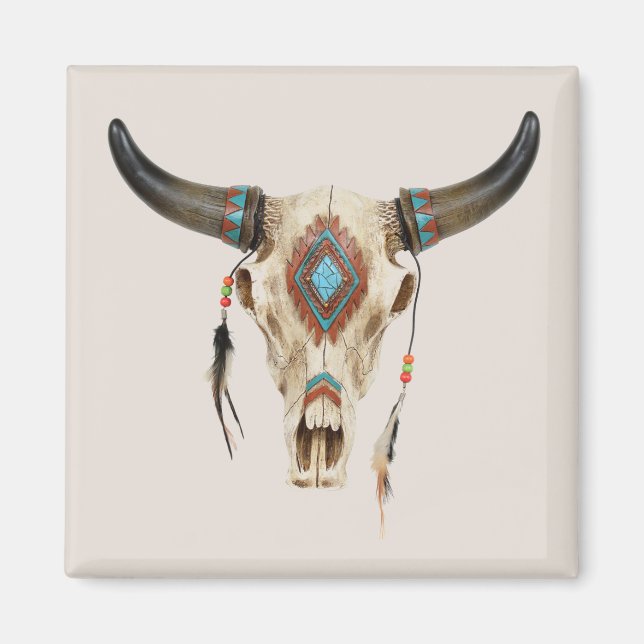 Tribal Animal Skull  Magnet (Front)