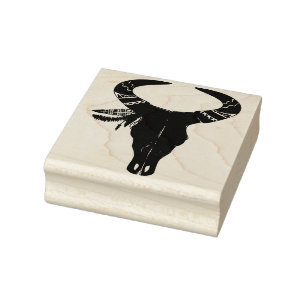 Tribal Animal Skull Rubber Stamp