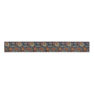 Tribal Aqua "Pre-Columbian Tapestry" Grosgrain Rib Ribbon
