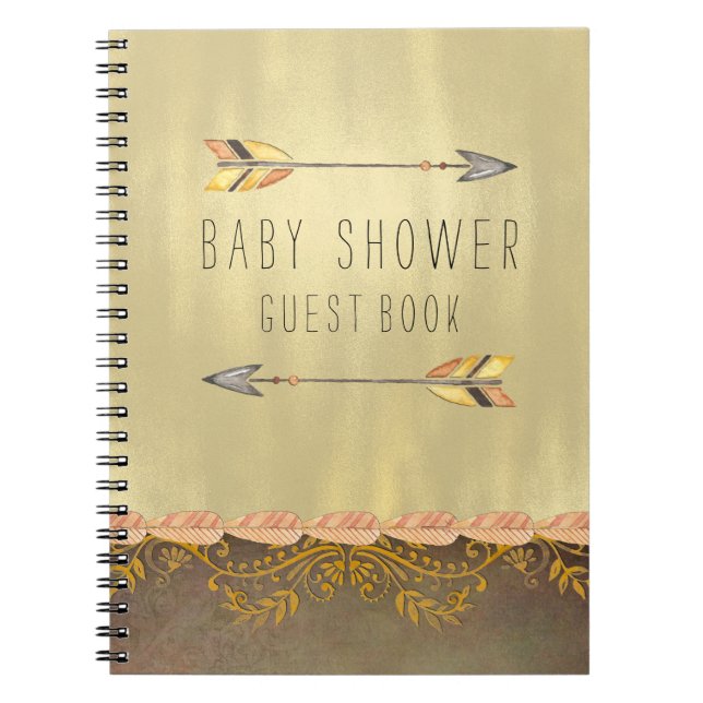 Tribal Arrow Baby Shower Guest Notebook (Front)