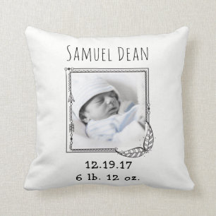 Tribal Arrow Boho Nursery Birth Announcement Photo Cushion