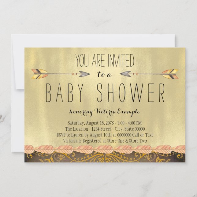 Tribal Arrow Boy Baby Shower Invitation (Front)