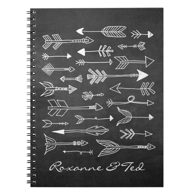 Tribal Arrow Chalkboard Artwork Custom Guestbook Notebook (Front)