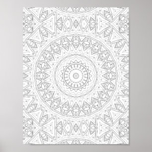 Tribal Arrow Mandala Coloring Page Intricate Art Poster