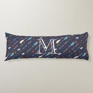 Tribal Arrows Feathers Moose Personalised Monogram Body Cushion