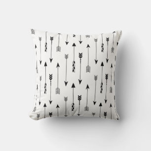 Tribal arrows on white background. Seamless patter Cushion
