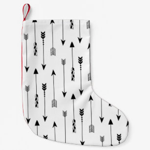Tribal arrows on white background. Seamless patter Small Christmas Stocking