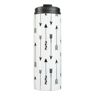 Tribal arrows on white background. Seamless patter Thermal Tumbler
