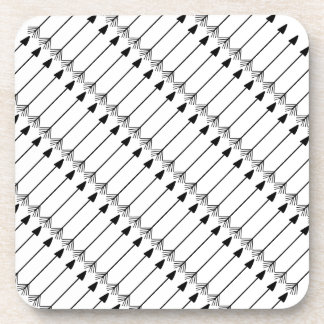 Tribal Arrows Pattern Art, Black and White Coaster