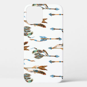 Tribal arrows: watercolor vintage illustration. iPhone 12 case