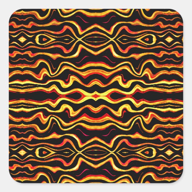 Tribal Art Abstract Pattern Square Sticker (Front)