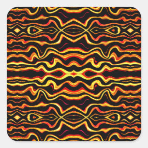 Tribal Art Abstract Pattern Square Sticker