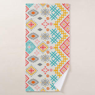 Tribal art: boho geometric print. bath towel